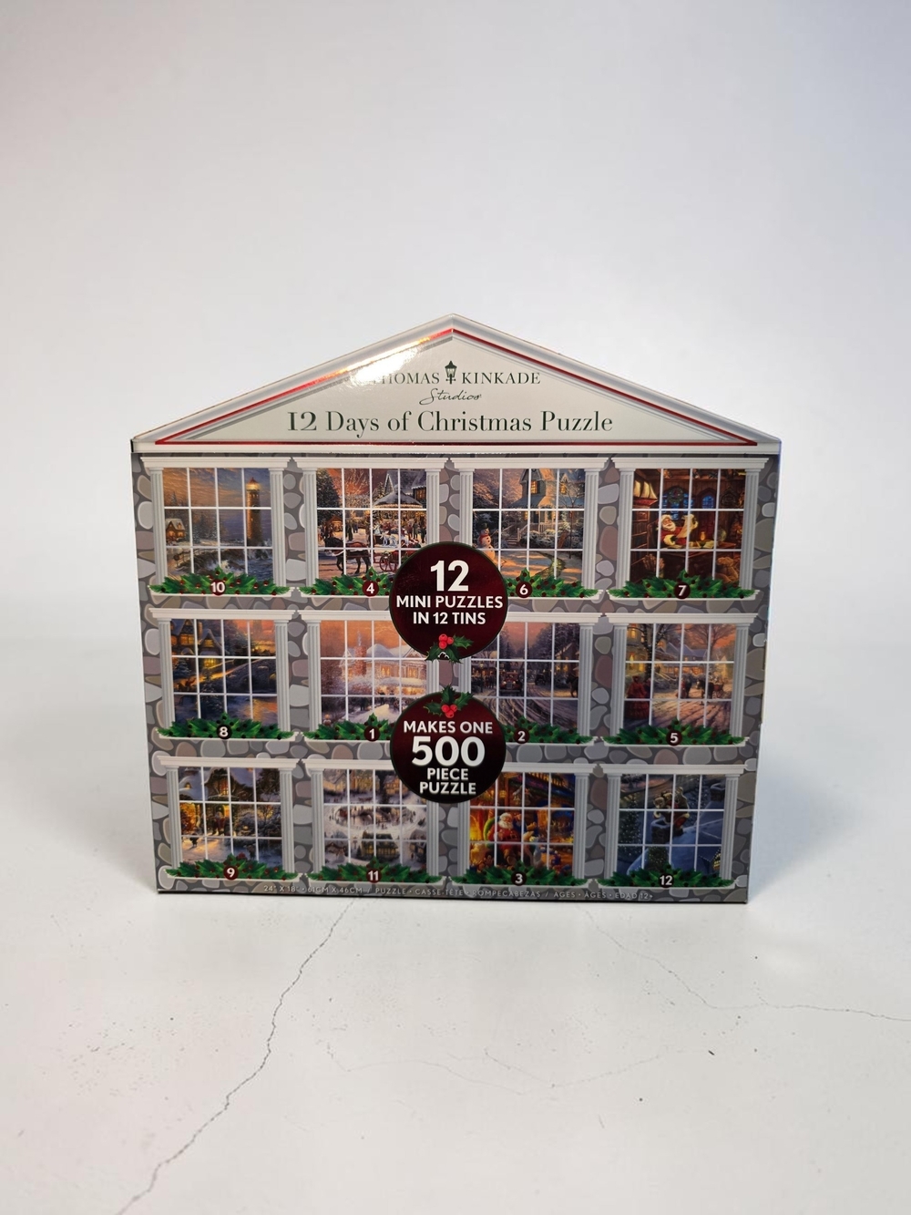 Thomas Kinkade 12 Days of Christmas Puzzle Set – 12 Mini Puzzles in Tins